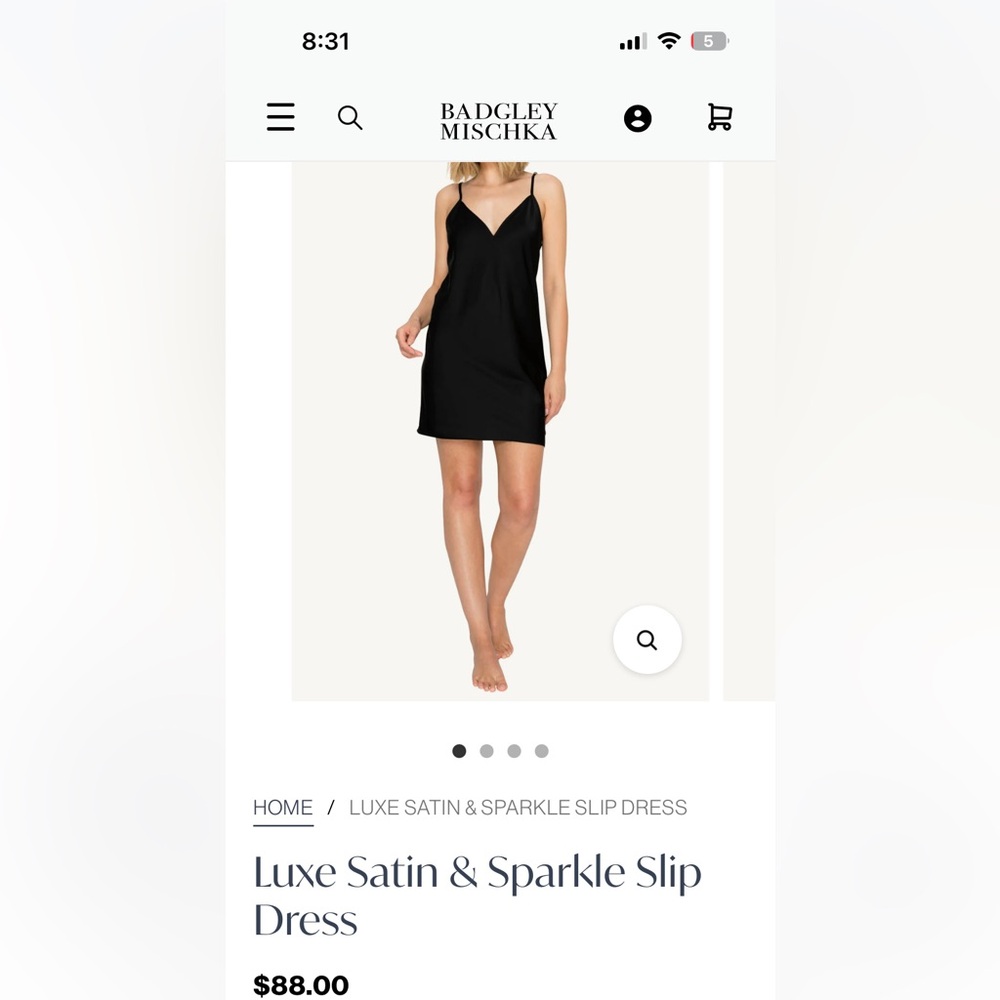 NWT Bartley Mischka Satin & Sparkle slip